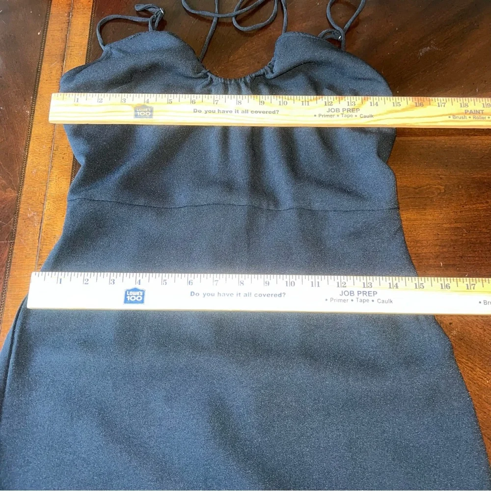 NEW Abercrombie & Fitch Black Strappy Side Slit Maxi Dress Black Sz S Tall $79